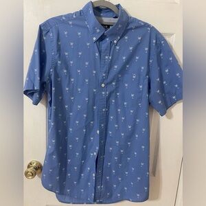 Izod Men's Breeze Collection Short-Sleeve Button Up Shirt w/Palm Trees